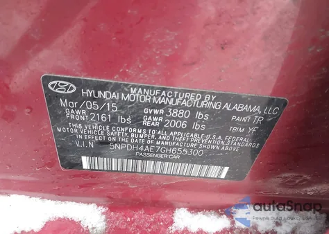 2016 Hyundai Elantra Limited from USA, damaged, VIN 5NPDH4AE7GH655300